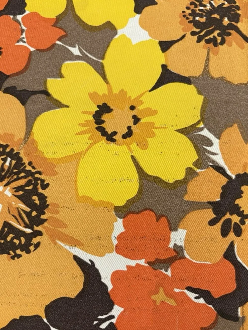 Vintage Photo Album Fabric Floral Orange Yellow